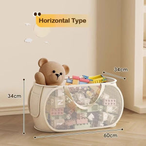 SKISOPGO Childrens Toys Storage Basket Large Capacity Laundry Basket Multifunctional Childrens Dolls Breathable Storage Basket Mesh Bag