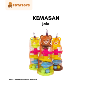 POTATOYS - Mainan Edukasi Anak Seluncur Bola Slide Ball 3 Susun Rolling Ball 6 Susun