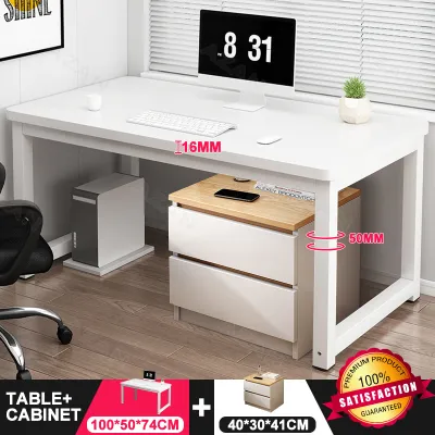 Computer desk thick desk durable desktop thickened steel frame resistant to high temperature furniture study table 140cm office table non-deformable home table