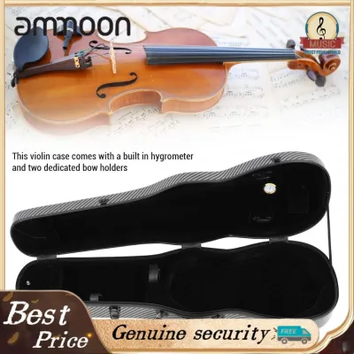 ammoon Hộp đựng đàn vĩ cầm Màu đen nhẹ Bảo vệ chống va đập Hộp đựng đàn vĩ cầm 4/4 để biểu diễn thực hành