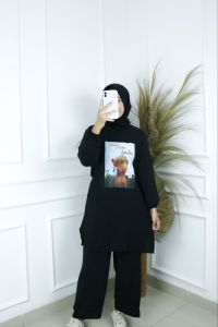 Priskila Cell GRACIA SET Bahan CRINKLE APLIKASI SABLON (REALPICT) Setelan Wanita Dewasa Terbaru Viral Jumbo Ukuran M L XL XXL / 2XL Stelan Wanita Cringkle 2 in 1 Baju dan Celana One Set Wanita OOTD HIjab Atasan Tunik  dan Bawahan