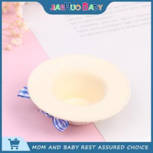 JiaShuo Baby Toy หมวกตุ๊กตาฟางทอหมวกฟางฝูงหมวกฟางโบว์หมวกฟาง ID 3cm OD 6cm ของเล่นพลาสติก Playhouse ของเล่นบ้านตุ๊กตาเด็ก