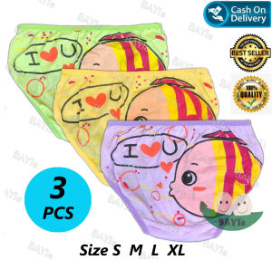 BAYIe - 3 PCS Celana Dalam/CD Anak Perempuan Cewek ESSEN/CERIA /Calana dalam Bayi Perempuan Size S M L XL