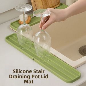 HISTO Silicone Pot Lid Storage Mat Non Slip Flexible Cutting Board Rack Cup Mat Creative Pot Lid Organizer Household