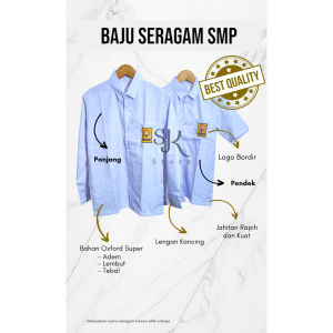 Baju Putih SMP/MTs Kain Oxford Lengan Panjang / Pendek