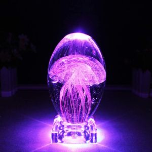 3D Creative Jellyfish Lamp Night Light for Children Kids Lamp Led Multicolor Lighting Crystal Fish Gifts Home Decoration