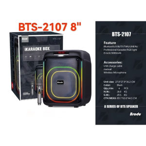 Bts.Shop BTS -2107  8"inches Karaoke Wireless Bluetooth speaker with rechargeable  microphone
