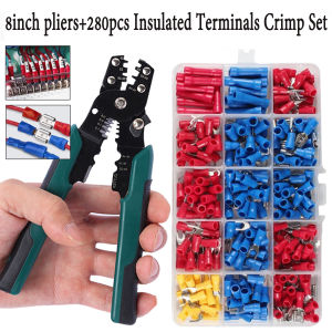 8inch Wire stripper with cutter Wire Crimper wire strippers electrical Crimping Pliers Multifunctional Crimping Pliers For Cable Wire Stripping/Crimping/Cutting Terminal( 0.6 ~ 2.6mm Cable ) Crimping Stripper Cutting Tools crimpers tools and terminals set