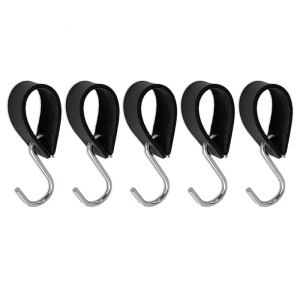5Pcs S Shape PU Leather Hanger Dangling Strap Holder Storage Hook Home Storage Organizers Outdoor Camping Hook