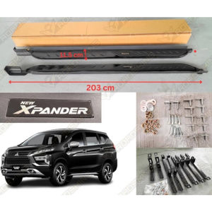 MITSUBISHI XPANDER X-PANDER 2020-2025 FULL BLACK WITH SKIRT SIDE STEP PEDAL RUNNING BOARD NERF BAR