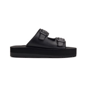 KHANS - sandal platform wedges wanita - Noura Black