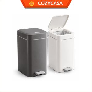 【CozyCasa】 Grey or White Household Bin | Pedal and Press-Open Lid