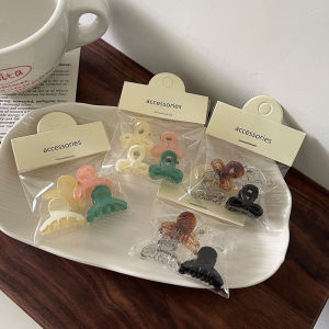 Jelly-colored Transparent Plastic Bow Bangs Hairpin Mini Hair Grab Clip Cute Small Hair Grip Side Clip Hair Accessories