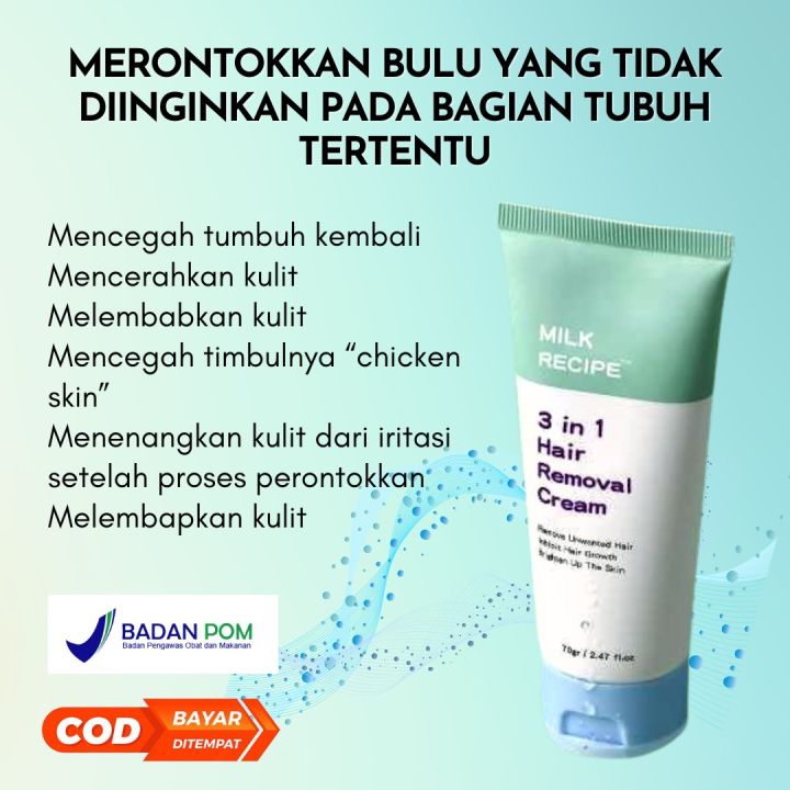 Milk Recipe 3 In 1 Hair Removal Cream Krim Penghilang Bulu Perontok Milk Recipe 3 In 1 Hair 9658