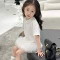 HYS Girls Dress Princess A-line Skirt Summer Korean-style Boho White. 