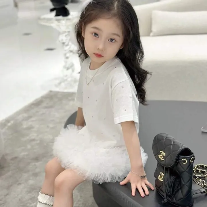 HYS%20Girls%20Dress%20Princess%20A-line%20Skirt%20Summer%20Korean-style%20Boho%20White%20-%20Image%202