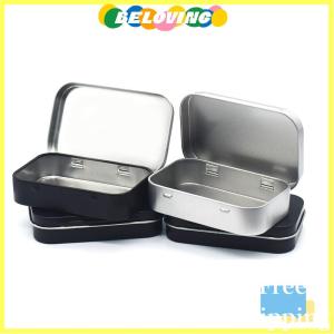 Beloving Flash Sale Kim loại hình chữ nhật rỗng nhỏ hộp thiếc tinplate đẩy kẹo trường hợp Thùng Jar bản lề container nhỏ tổ chức Lưu trữ hộp