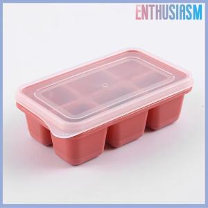 【Enthusiasm】🌟🌟【Hot Sale】🎈 Silicone Ice Cube Mould with DIY Lid 6 Grid Soft Bottom ce Cube Mold Square Fruit Ice Cube Maker Tray Kitchen Bar Tools Acces