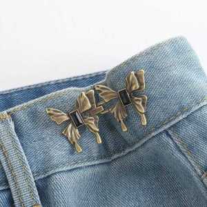 Kancing Jeans Pengecil Lingkar Pinggang Kancing Karakter Kupu Kupu