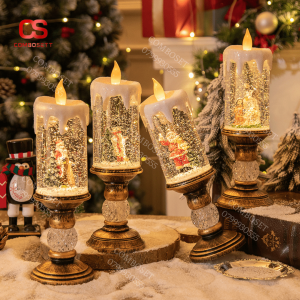 Đèn Trang Trí Đèn Lồng Pha Lê Tuyết Ông Già Noel Decor Giáng Sinh