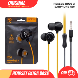 Handsfree Headset Earphone Realme Buds 2 R50 With Mic Extra Bass