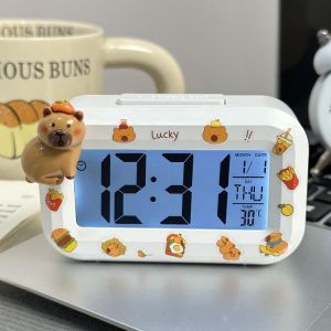 Cartoon Kawaii Kuromi Cinnamoroll My Melody Pochacco Electronic Alarm Clock Desktop Digital Timer Student Clock Self Disciplin