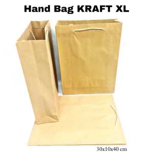 SOS Hang Bag Kertas Kraft Polos XL Tegak/Goodie Bag/Tas Tenteng