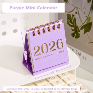 CHUAN Double Coil 2026 Calendar Portable Mini Calendar Ornaments Minimalist Desk Calendar  Year Gifts