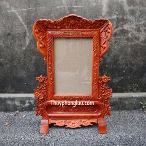 Khung Hình Thờ Gấm Hoa Mai Gỗ Hương Ảnh Thờ 21x3125x35