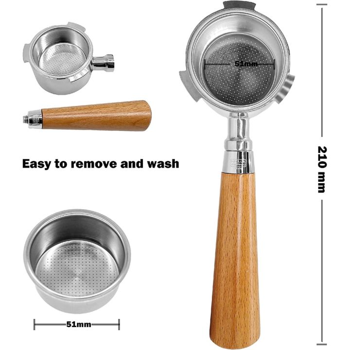 SG Ready】Coffee 51mm Bottomless Portafilter Compatible with De