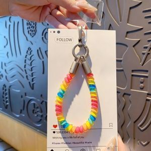 GORGE Chống thất lạc Dây đeo điện thoại TPU Có thể điều chỉnh. Dây đeo điện thoại cổ tay Di động Dây điện thoại dạng xoắn. Dây đeo trang trí cho ốp điện thoại Phụ kiện điện thoại.
