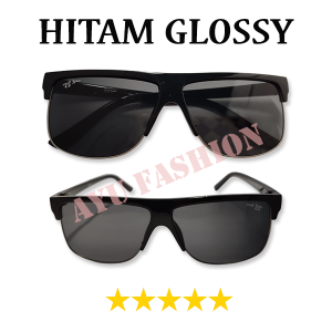 Kacamata Hitam Model Clubmaster Kotak Motif Polos & Motif Leopard Lensa Anti Silau Matahari Full Frame Gaya Terbaru Korea Style Kekinian - FREE CASE
