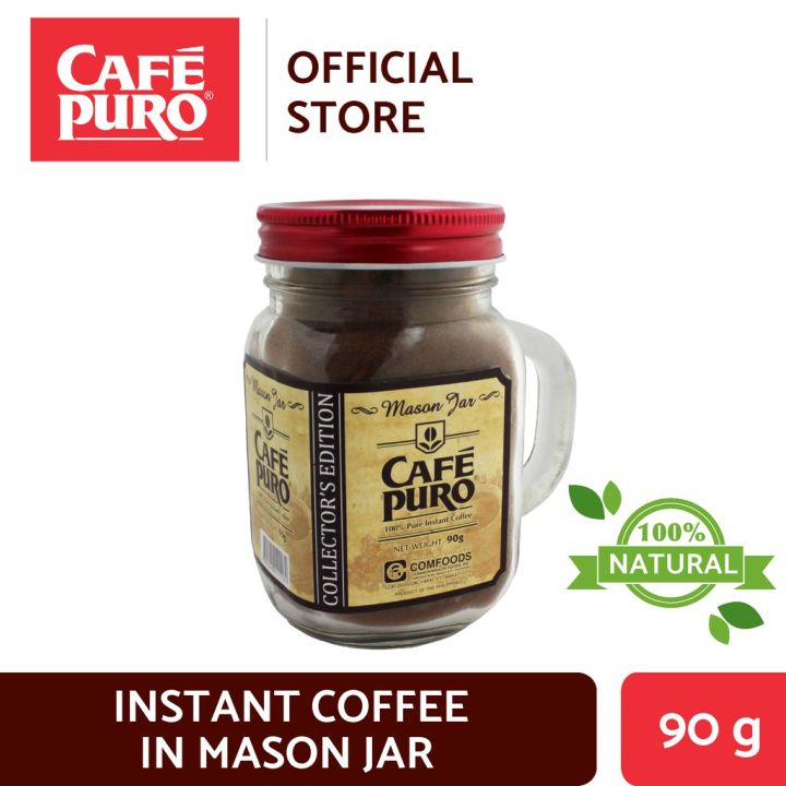 Cafe Puro Instant Coffee In Mason Jar 90g