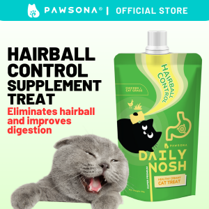 [Hairball Control] PAWSONA Daily Nosh Cat Treat 50g | Chicken +Cat Grass Creamy Health Snack Vitamin Booster Supplement Wet Food Kucing Premium Chicken Meat Hair Ball Prevention Better Stomach Digestion Fibre Grass Snack Kitten Adult Senior