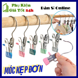 Móc Kẹp Đơn Bọc Nhựa - Móc Kèm Kẹp Treo Quần Áo Mũ Nón Tất Vớ CHỐNG RƠI Bằng Thép Không Gỉ Tiện ích Chắc Chắn