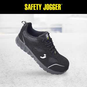 SAFETY JOGGER S 96-9981 Men Black Textile Lace Up Safety Boots / Low Cut Composite Toe Cap Working Boots