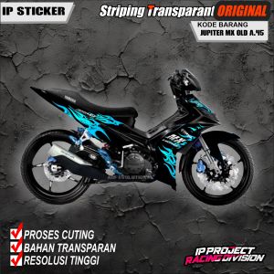 (COD) STIKER STRIPING MOTOR YAMAHA JUPITER MX OLD VARIASI DESAIN RACING HOLOGRAM DAN TRANSPARAN