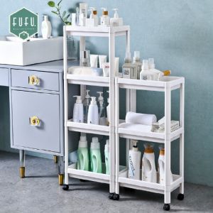 Fudonar ชั้นวางของ ชั้นวางพลาสติก ชั้นวางของมินิมอล ชั้นวางของประกอบ ชั้นวางในที่แคบ