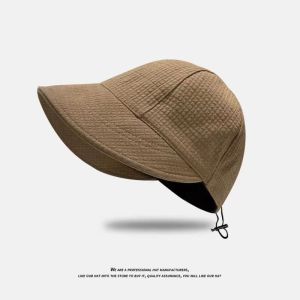 kirim segera! Topi matahari wajah kecil wanita modis Korea baru topi pantai topi ember portabel topi matahari cocok untuk semua topi gadis wajah topi anti panas matahari  topi wanita terbaru 2023 topi korea style wanita