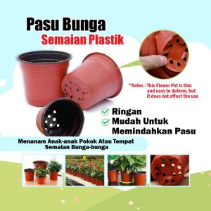 Pasu Plastik Pot Plant Pot Plastic Semai Pot Disposable Flower Pot Plant Nursery Pot Seedling Pot
