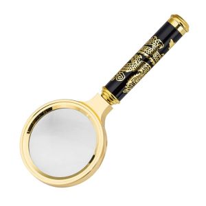 DOUBLEL with Dragon Pattern Retro Portable Handheld 10X Magnifying Glass Mini Microscope Magnifier Eye Glass Optical Glass