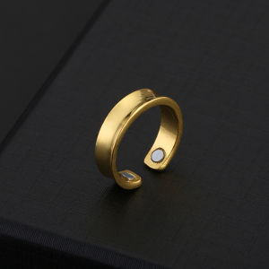 Rose Gold Couple Ring Magnetic Open Ring Adjustable Size Magnetic Closure Fashion Metal Jewelry Accessory