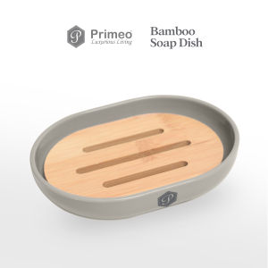 PRIMEO Premium Soap Dish Cotton Jar Lotion Dispenser Tumbler Toothbrush Holder Bamboo Collection Bathroom Accessories