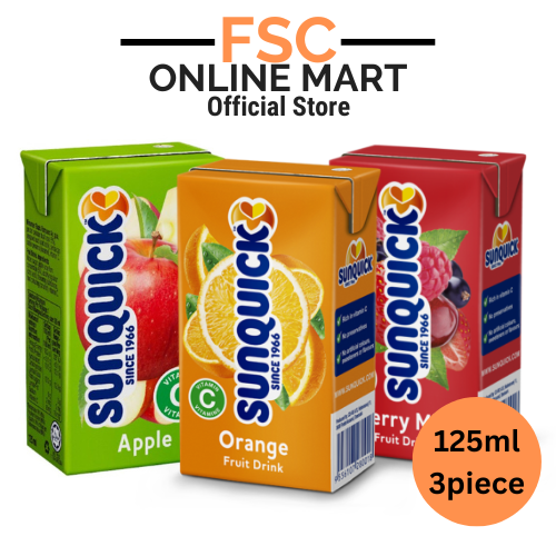 [FSC] Sunquick Fruit Drinks 125ml x 3pieces