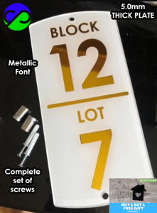 Custom House Address House Number Plate Metallic Home Number Address 5.0mm Thick Acrylic Plate 3 sizes
