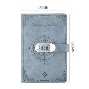 LANCE 200-Page Password Notebook Stationery Diary Book Travelers Journal Thickened Stain Resistant A5 Notebook With Lock Student