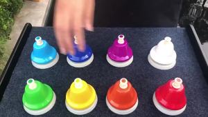 Orff Musical Instrument 8 Tuning Bell Eight-Tone Bell Press Bell Touch Bell Childrens Early Education Rainbow Bell Piano Hand Press Bell Percussion Instrument #