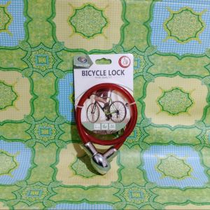 Kunci Sepeda Kabel Gembok Kepala Besi Bicycle Lock High Quality