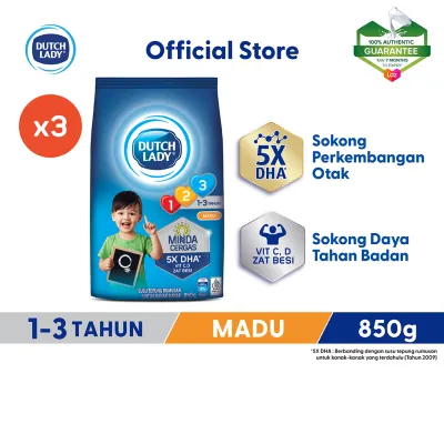 Dutch Lady 123 Madu 850g x3