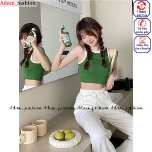 Áo thun nữ crotop viền  áo crotop dáng ngắn viền  áo crotop thun gân nhiều màu Adam_fashion